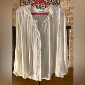 A New Day Creamy White Button-Up Blouse